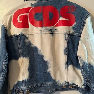 GCDS Denim Jacket with Red Logo